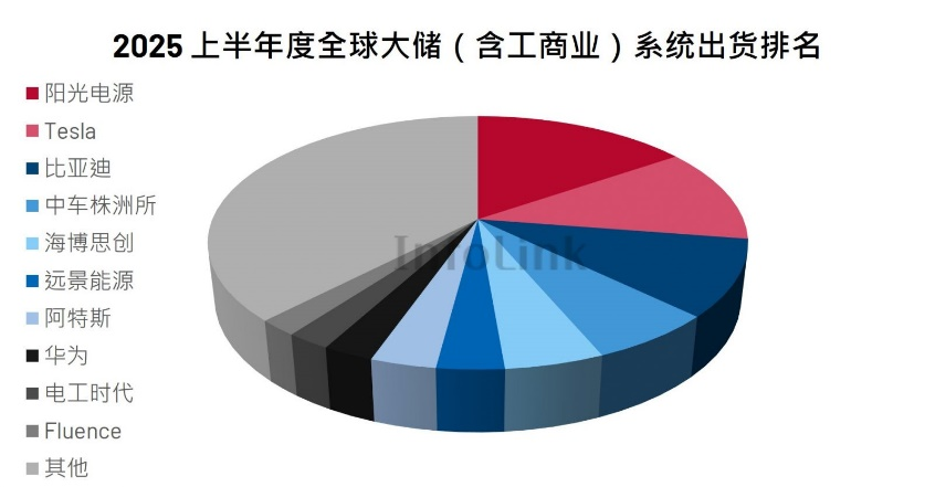 2025年上半年全球储能系统出货量榜单揭晓